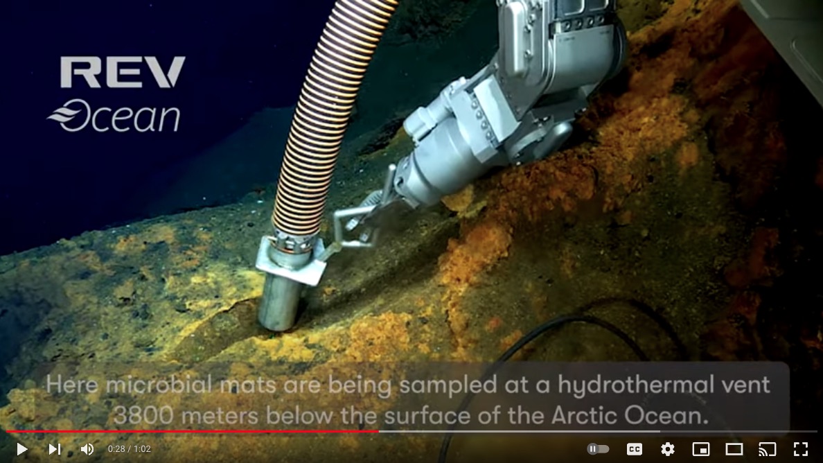 Suction sampler taking in microbial mats in the Arctic (HACON)